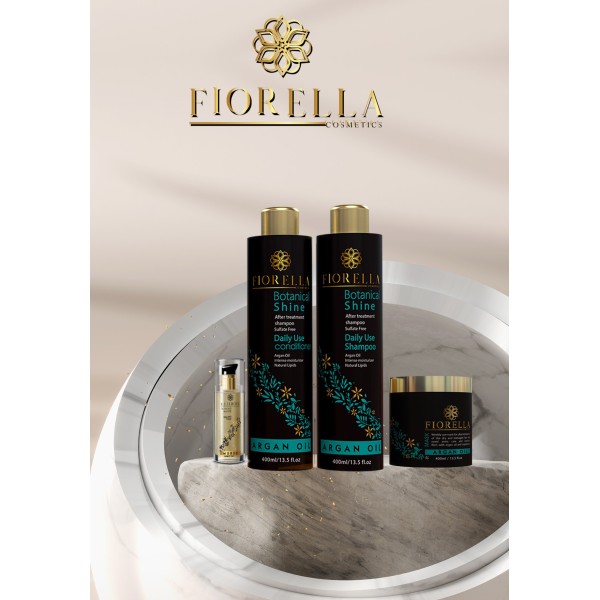 Fiorella Argan Oil Hair Care Set 400ML ( Shampoo , Conditioner , Hair Mask , serum 75 ML )